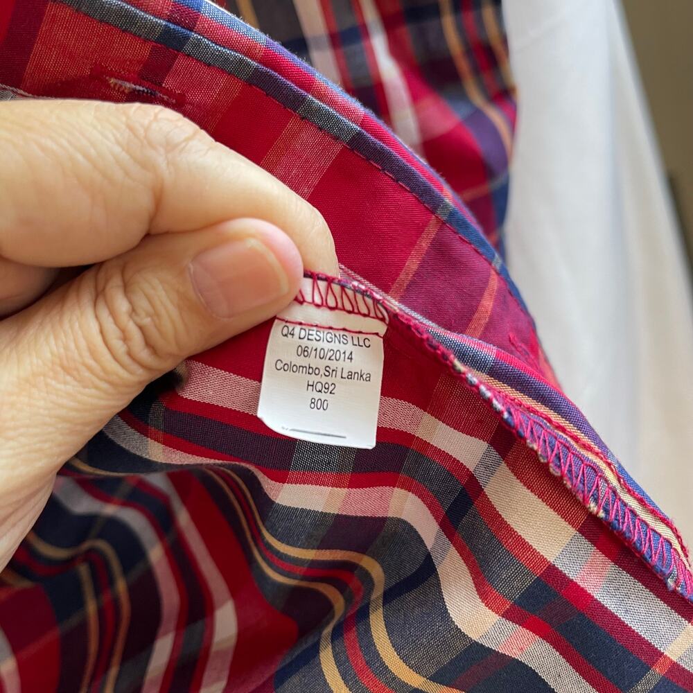English Laundry Kids Plaid Button Up‎ Western Cowboy 3/4 Roll Tab Sleeve Sz 16 - Picture 7 of 7